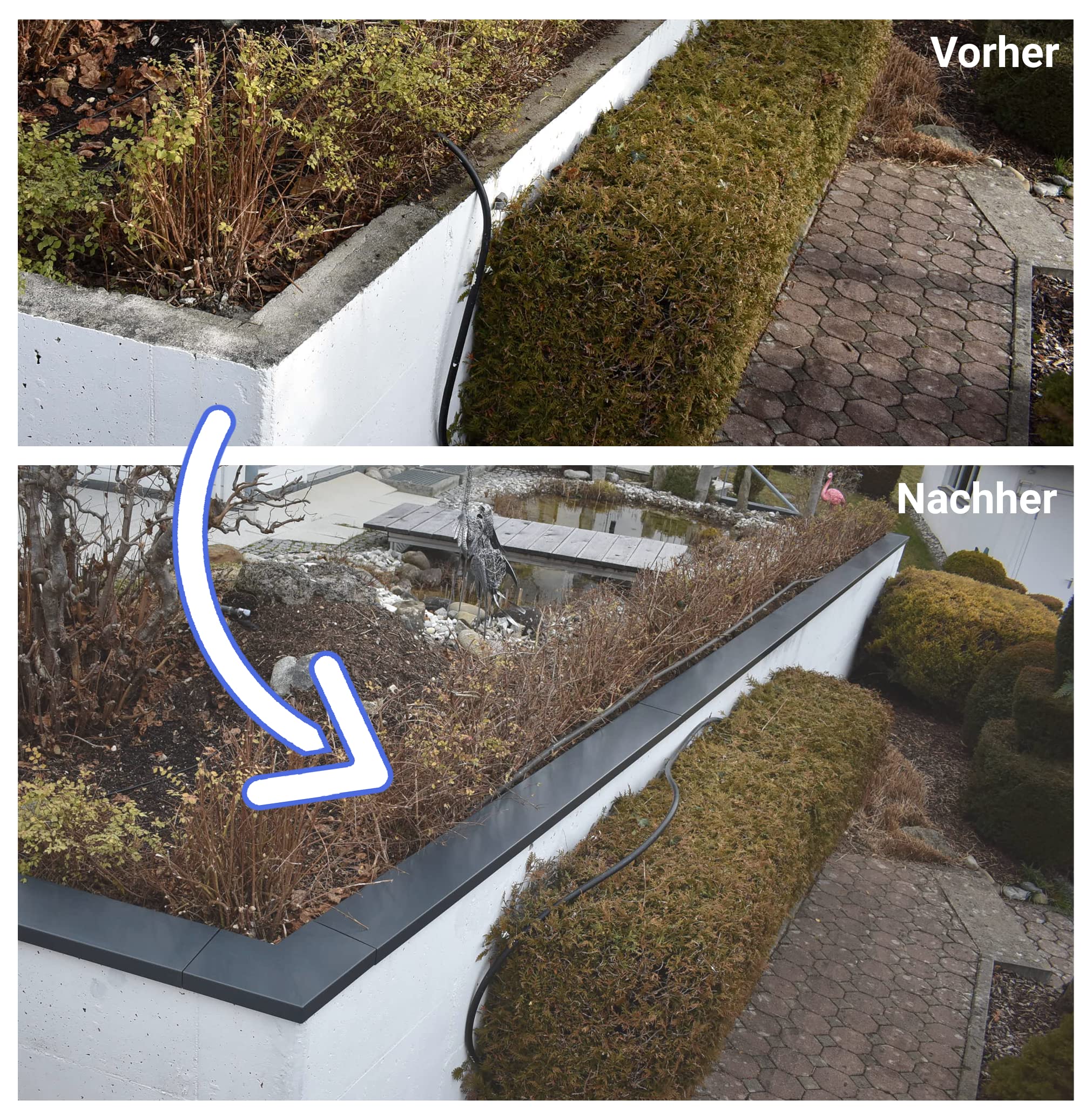 Alu-Mauerabdeckung Komplettsystem 1,0 m XL Anthrazit RAL 7016