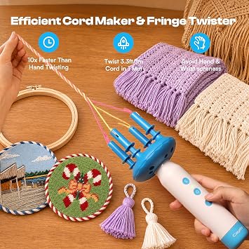 Caydo Cord Maker Fringe Twister Machine T1, Cording for Needlepoint &Sewing