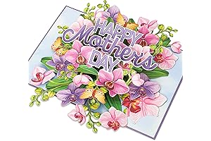 Mothers Day Flower Pop Up Greeting Card with Envelope 5"x7"
