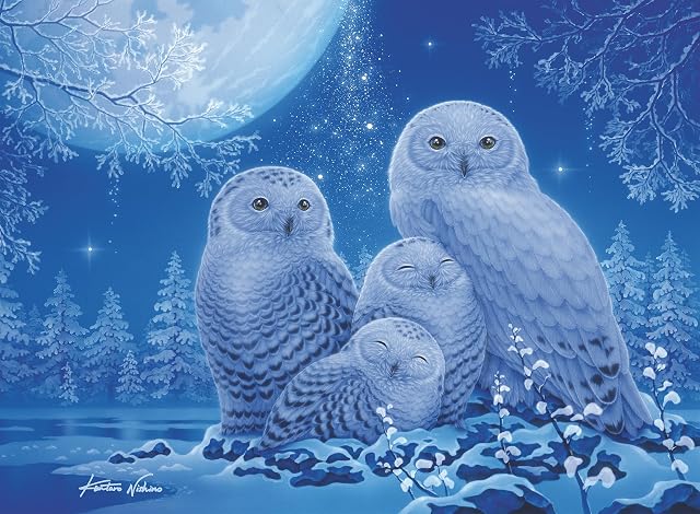 Ravensburger 12000479 - Búhos a la luz de la luna, Starline - puzzle 500 piezas