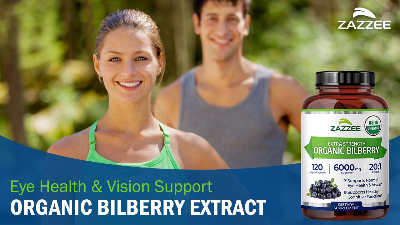 Amazon.com: Zazzee USDA Organic Bilberry 20:1 Extract, 120 Vegan