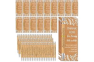 Volunteer Appreciation Gift: Inspirational Bamboo Pens with Thank You Cards