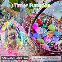 Vista 36 de Paquete de 2 guirnaldas de luces LED, funcionan con pilas, 5 m, 50 luces intermitentes, temporizador, impermeables, para habitaciones, bodas