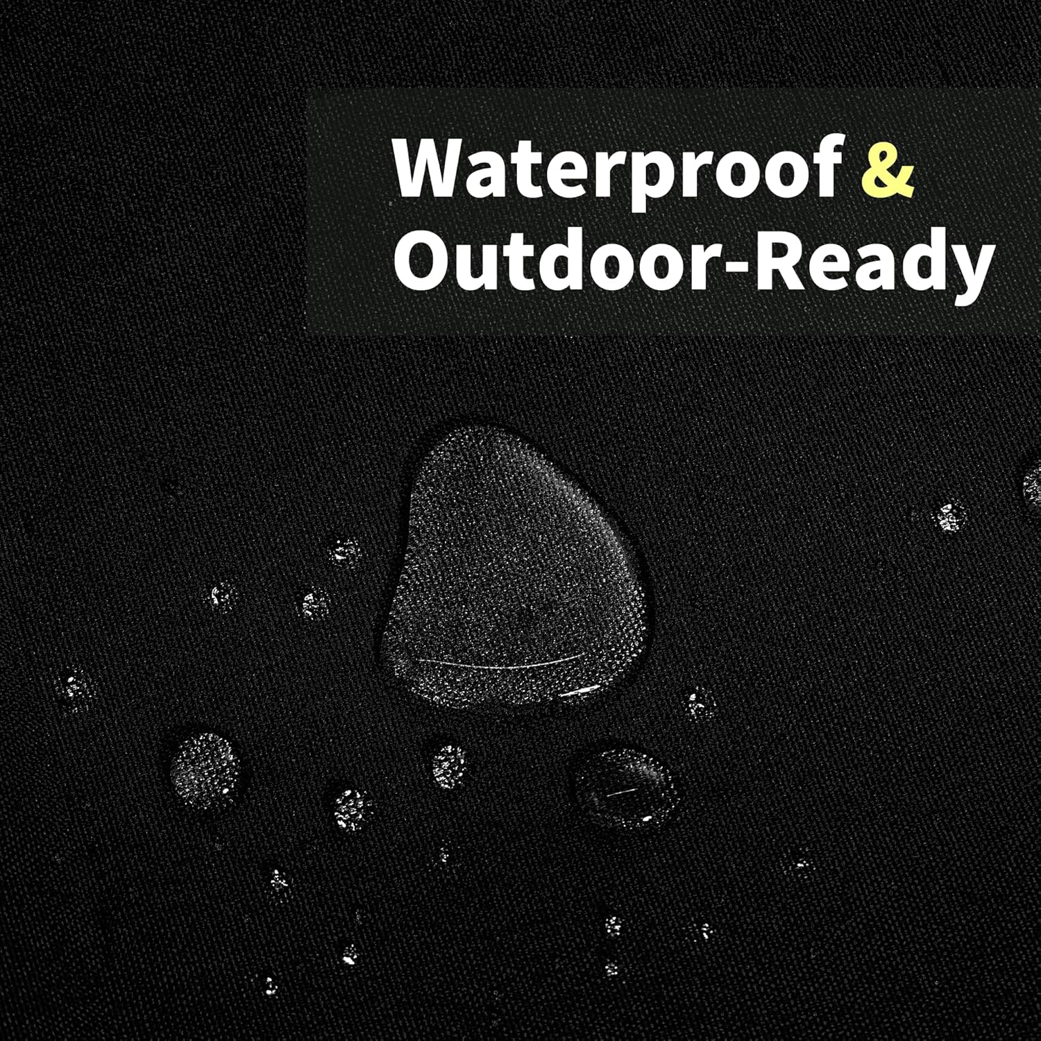 900D Upholstery Fabric, Waterproof Canvas Fabric by The Yard, 58" W Heavy Duty UV Resistant Durable Outdoor Fabric for DIY Sewing Tool Bags Chairs Furniture Covers, Black, 3 Yard