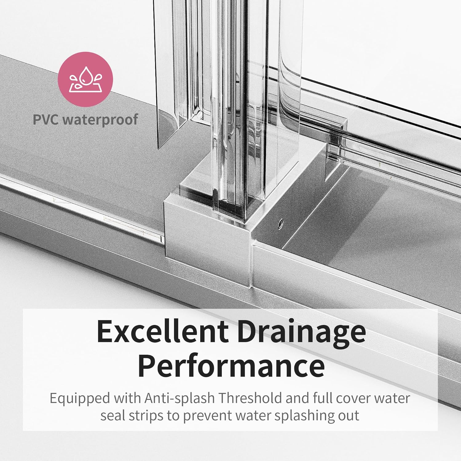 56-60" W * 76" H Shower Doors with Buffer, Bathroom Frameless Single Sliding Soft-Close Shower Door, 3/8" (10mm) Thick SGCC Tempered Glass Door, Reversible Installation, Brushed Nickel