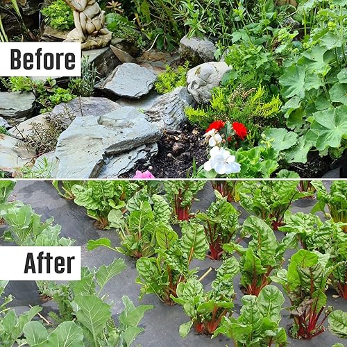 Miniatura 7 de Groweco Tela de barrera de malas hierbas resistente, barrera de tela de paisaje de malezas, 4 x 100 pies, resistente barrera de malas hierbas de