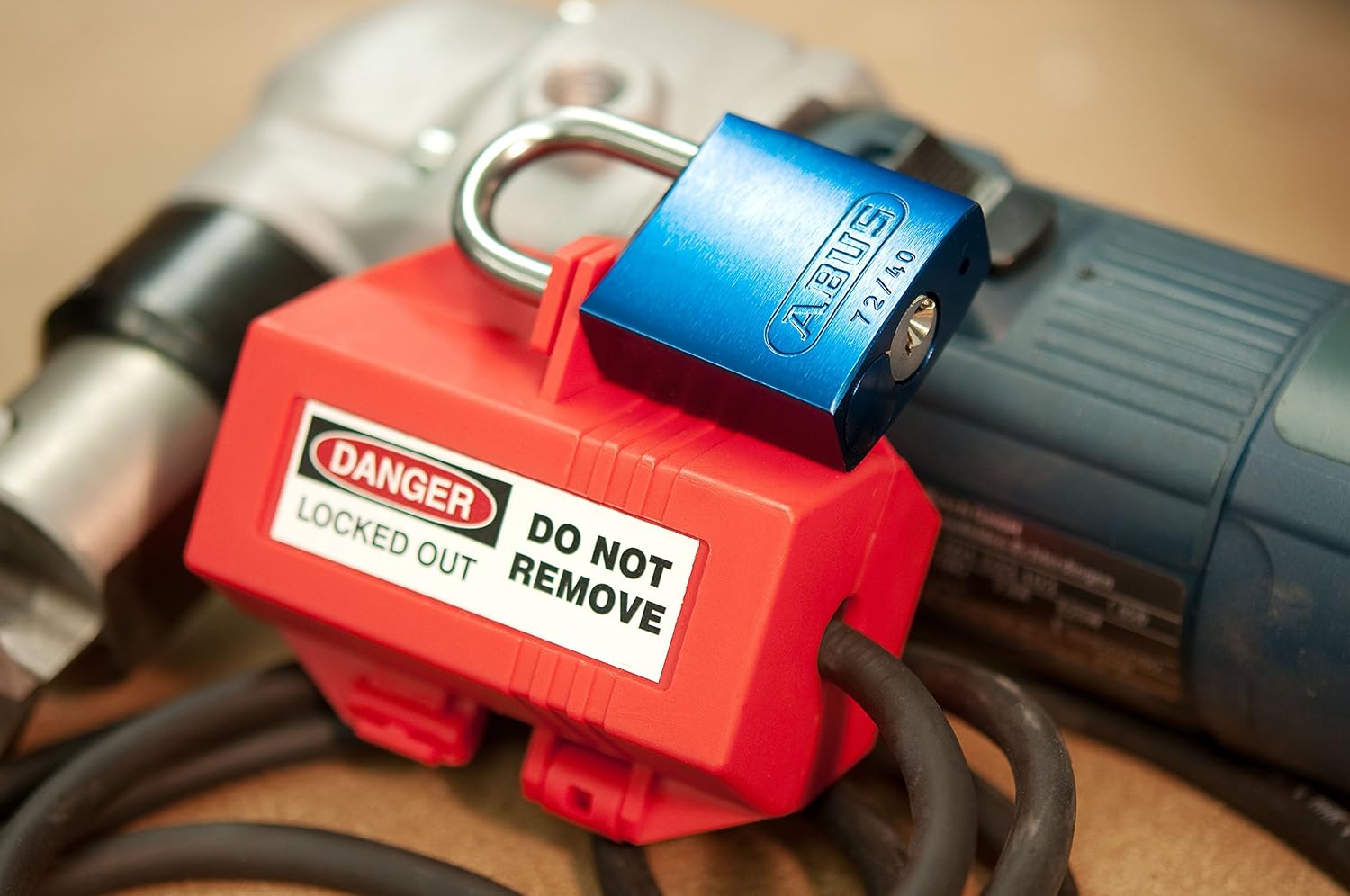 Lockout Padlock, KA, Blue, 1/4 in. Dia.
