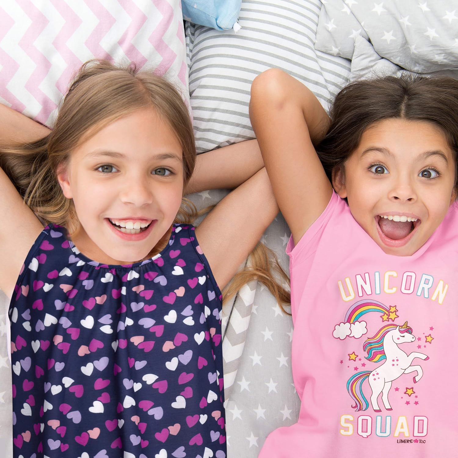 Limited Too Girls' Pajamas - 4 Pack Short Sleeve and Sleeveless Sleep Shirt Nightgown (Big Girl): Clothing, Shoes & Jewelry