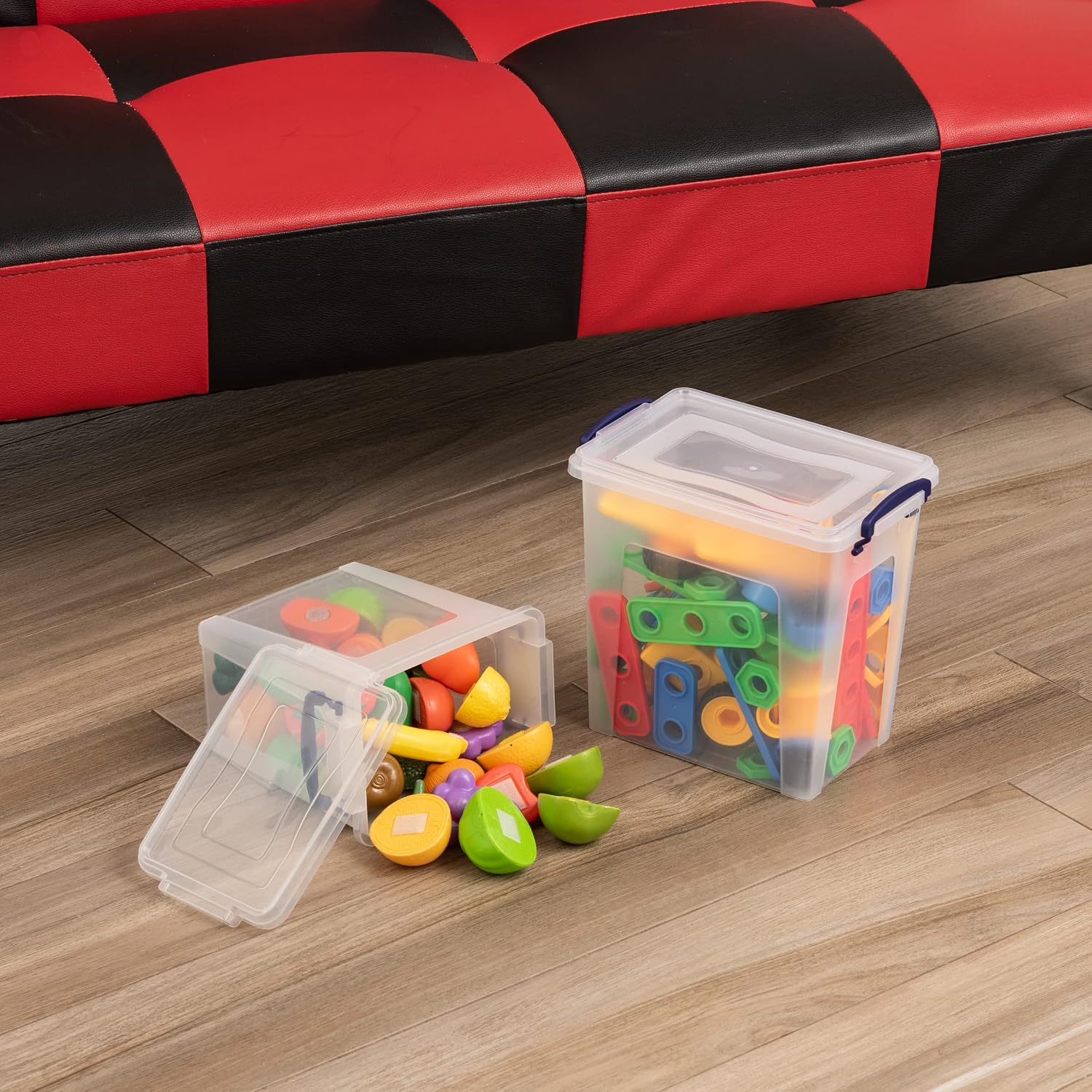 Superio Clear Storage Bins with Lids, Stackable Deep Storage Boxes with Latches and Handles, Extra Small, 2 Pack, Deep Containers for Home, Garage, and Kitchen- Store Toys, Food, Accessories and Supplies 3.75 Quart