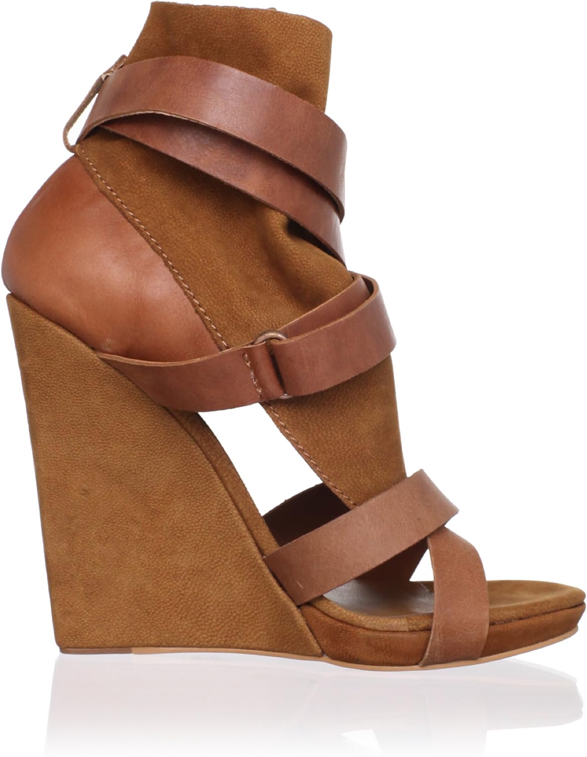 Joe 'S Jeans de la Mujer Helena Wedge Sandal, Cuero Color Cognac Joe