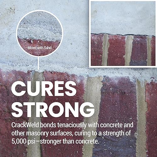 Miniatura 5 de RadonSeal CrackWeld - Kit de reparación de grietas de hormigón (2 unidades) - Repara permanentemente grietas en sótanos, entradas, garajes, patios y