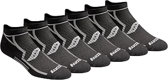 Saucony Mens Rundry Bolt Performance No-show Socks, Available in M-xxl 6, 12, 18 Pairs