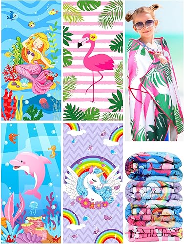 Miniatura 1 de 4 toallas de playa para niños, toallas de playa para niños, toallas de playa para niñas, toallas de playa de unicornio, sirena, delfín, flamenco,