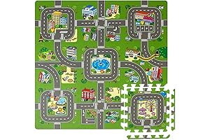 Sorbus Traffic Play Mat: Puzzle Foam Interlocking Tiles for Enhanced Learning and Play