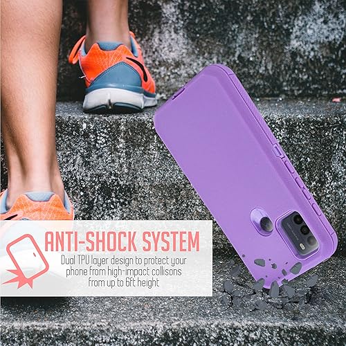 Miniatura 7 de Funda diseñada para Motorola Moto G50 con protector de pantalla integrado, protector resistente, cubierta trasera resistente, protección de cuerpo