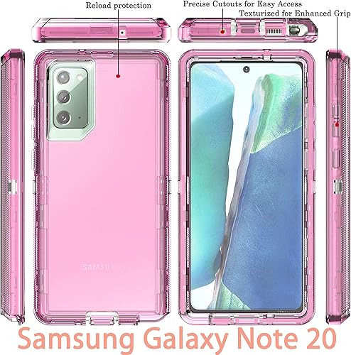 Miniatura 3 de YmhxcY Funda para Galaxy Note 20, funda duradera de 3 capas (sin protector de pantalla), funda de goma sólidafunda transparente de prueba de 16 pies