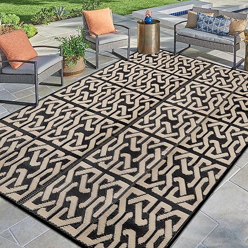 Miniatura 67 de SAND MINE Alfombras reversibles, alfombra de paja de plástico, alfombra de área moderna, alfombra de pavimento grande y alfombra para exteriores