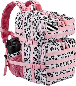 LHI Military Tactical Backpack for Men and Women 45L Army 3 Days Assault Pack Bag Large Rucksack with Molle System Blush