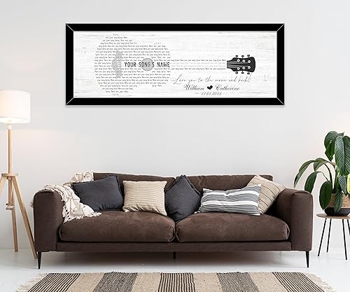 Miniatura 7 de SANTANNA Custom Gift for Husband Music Song Lyrics Wedding Song Lyrics Wall Art Canvas Framed, Anniversary Dance Poster, Christmas Birthday