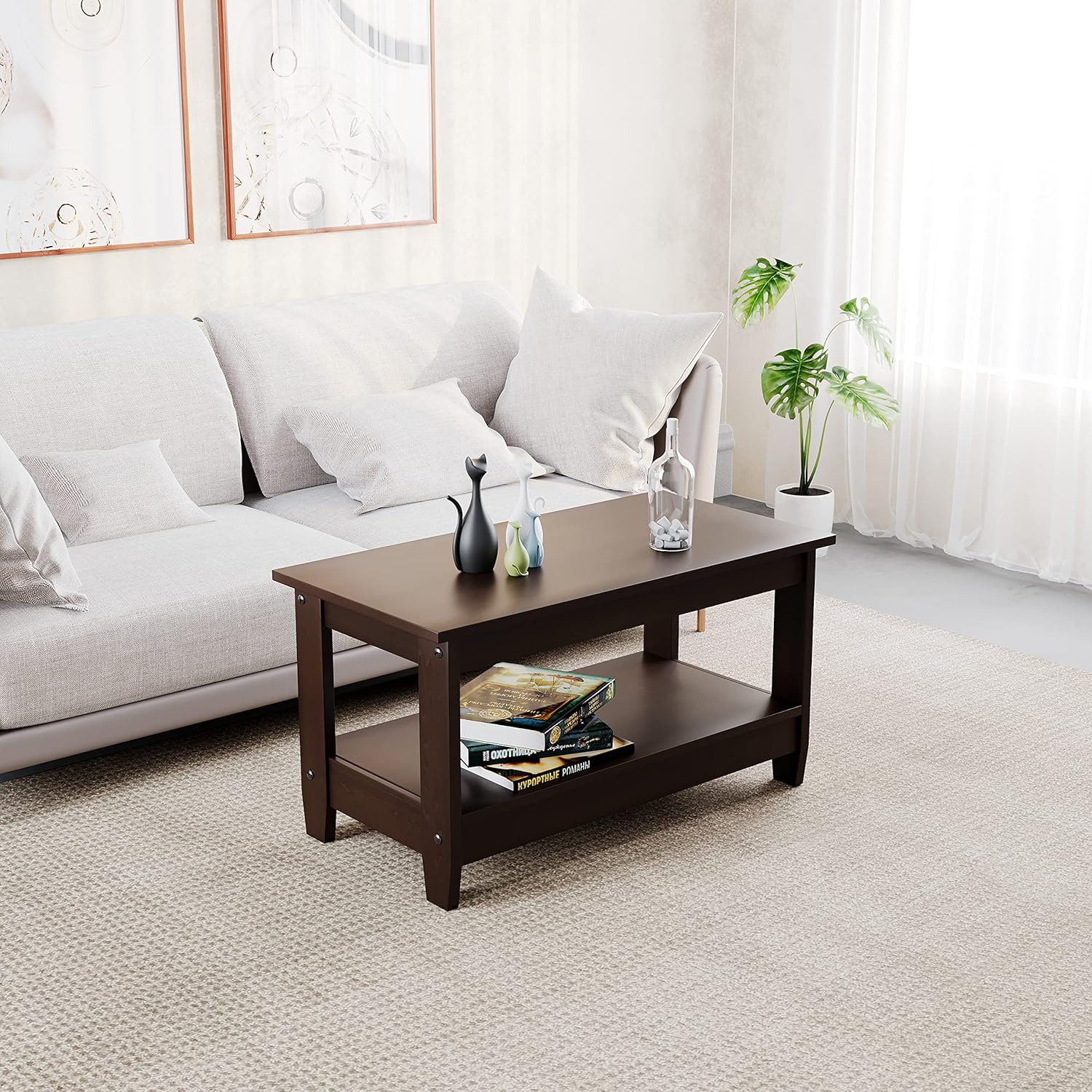 Nilkamal Baron Engineered Wood Center Table|Coffee Table with Shelf ...