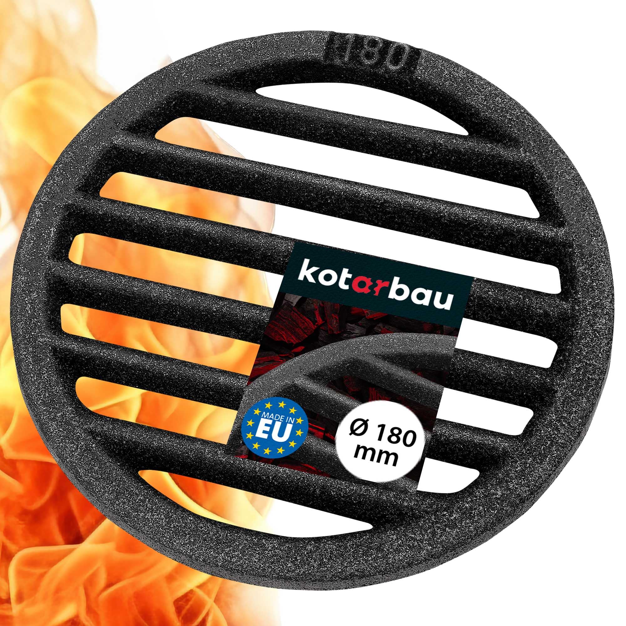 KOTARBAU® Grille de Cheminée en Fonte Ø 18 cm Grille pour Insert poele a Bois cheminee Grille Fonte cheminée