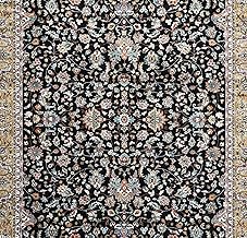 Handmade Pure Silk Carpet 2 x 4 Feet Designer Oriental Silk Rug, Luxury 100% Silk Area Rug Perfect for Living Room, Bedroom & Home Decoration (MAC-23 Black)