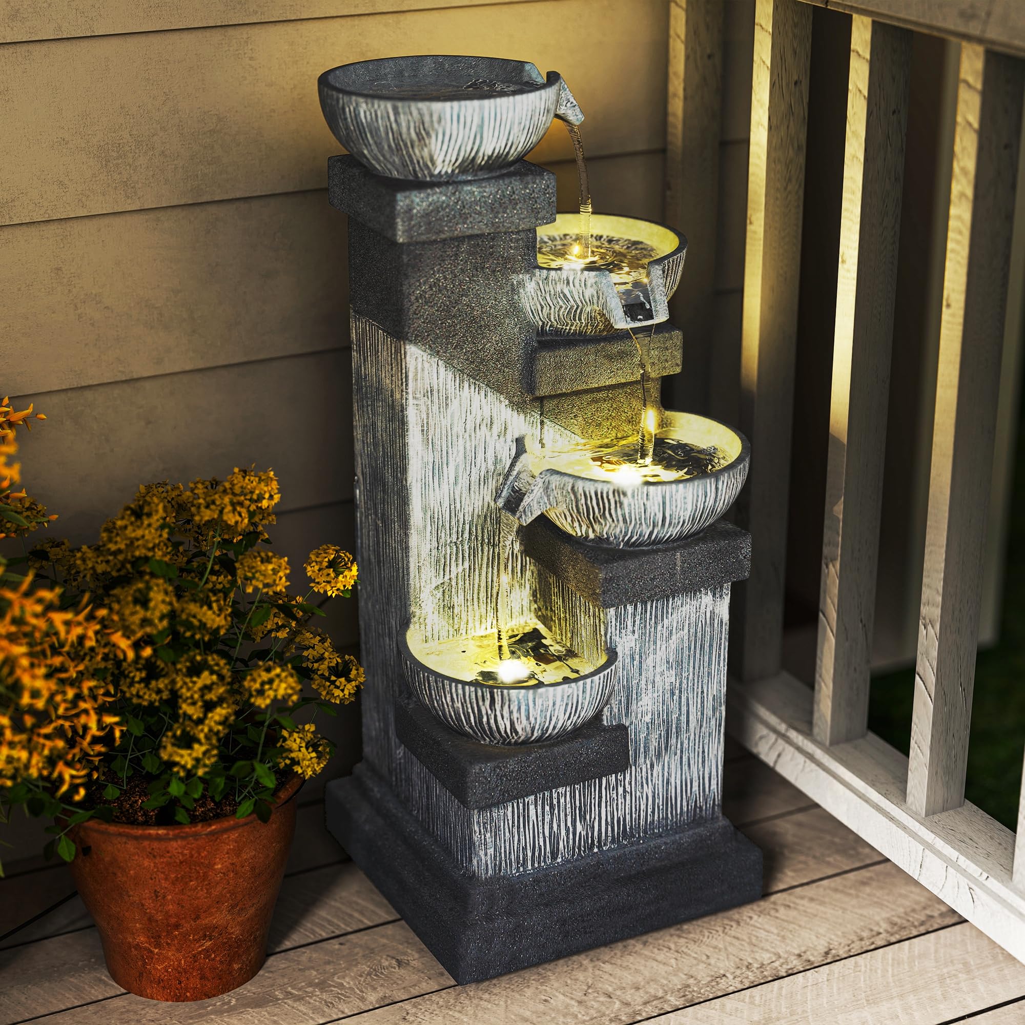 Outsunny 4-Tier Fountain