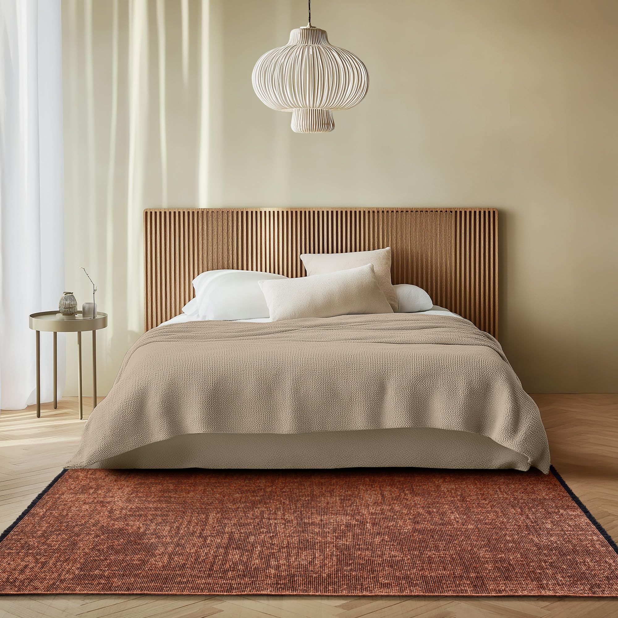 Carpetsale24, Katoenen Chenille Loper Tapijt Terracotta 80x250 cm