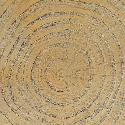 Miniatura 50 de kevinplus Mesa auxiliar redonda de madera para sala de estar, mesa auxiliar retro en relieve para apartamento, dormitorio, oficina (diámetro 20.5 x