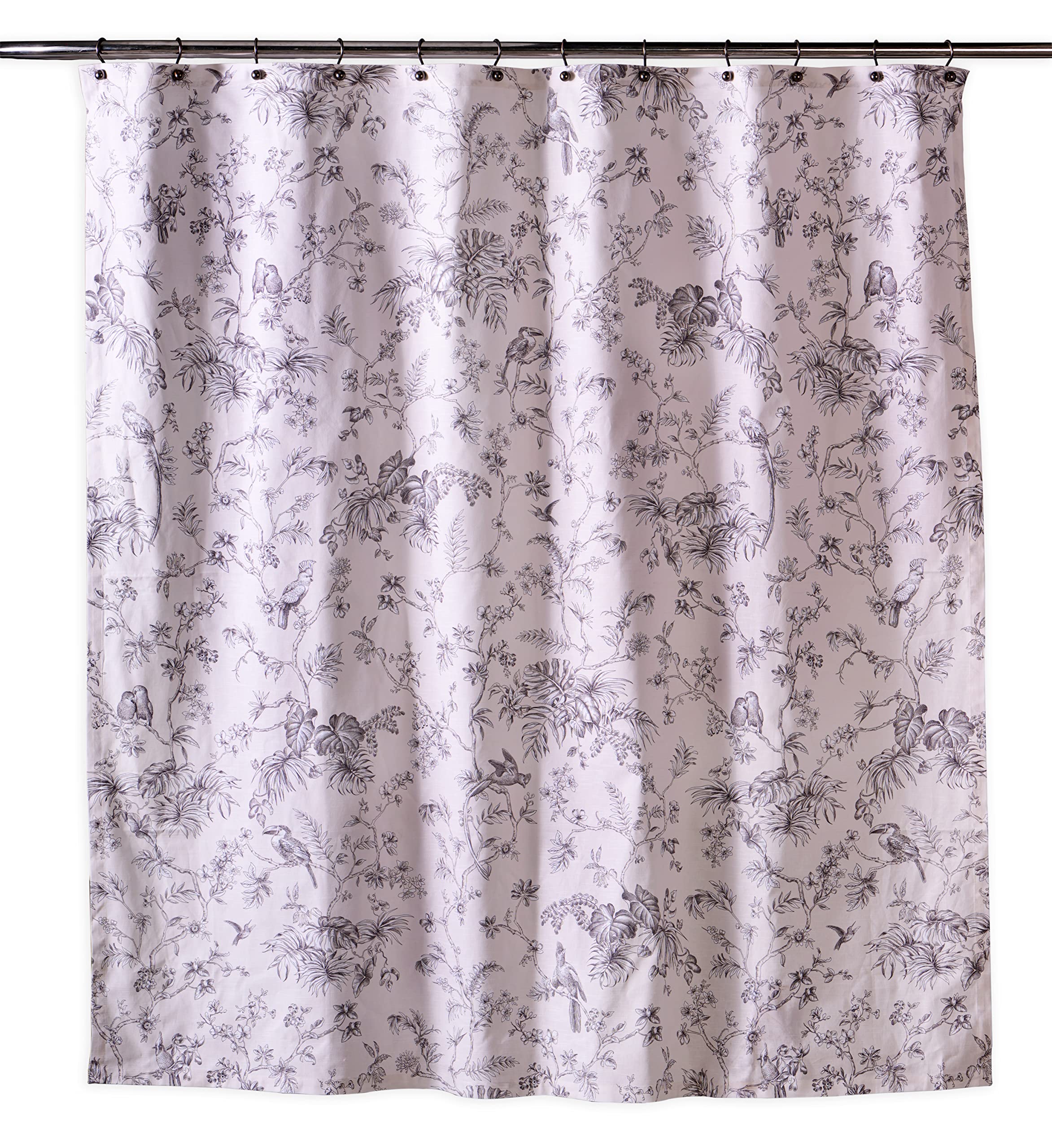 Maison d' Hermine Shower Curtain 100% Cotton One Panel 70"x72" Washable Fabric Shower Curtains for Bathroom, Easy Hanging with 12 Button Holes - Home,