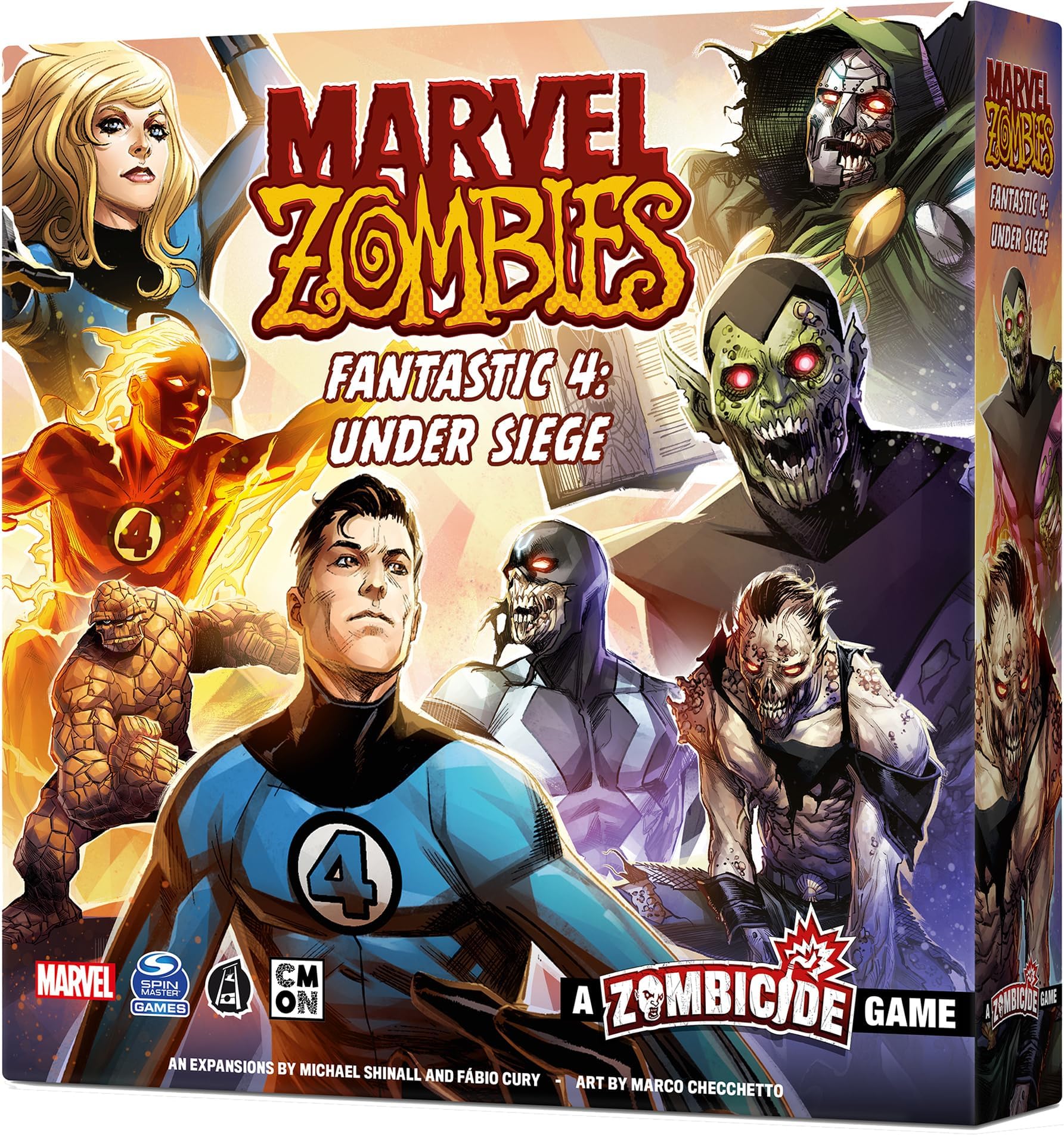 Marvel Zombies: A Zombicide Game - Fantastic 4: Under Siege - Defend or Corrupt Marvel's First Family in the Apocalypse! Cooperative Strategy Game, Ages 14+, 1-6 Players, 90 Min Playtime, Made by CMON