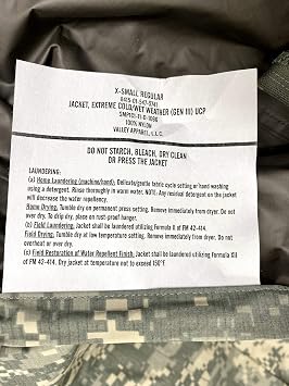 USGI New Us Army Issue Ecwcs Gen III Level 6 Gore Tex Acu Digital Extreme ColdWet Weather Jacket - X-Small Regular.