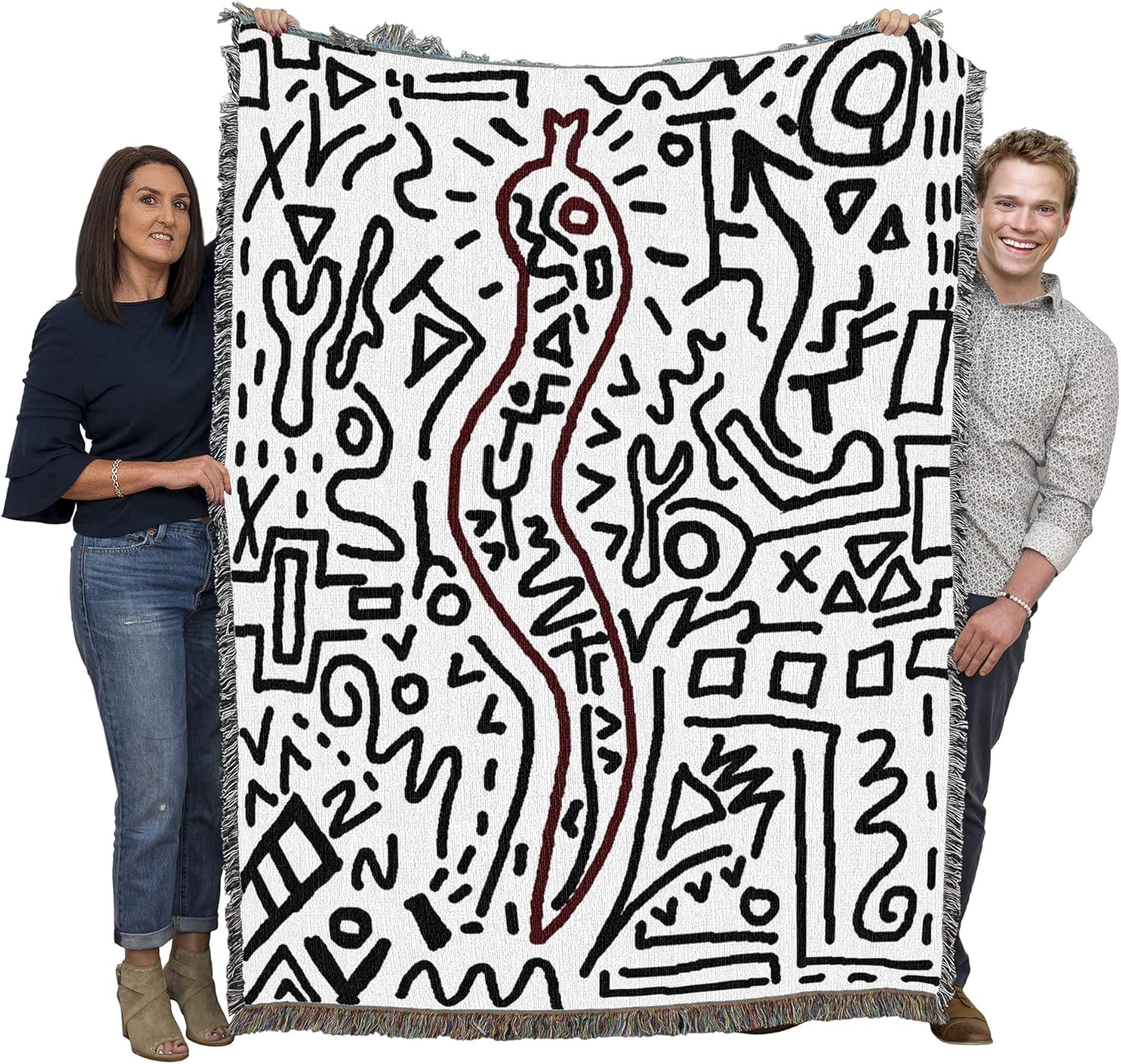 Pure Country Weavers Viper Blanket - Abstract Gift Tapestry Throw Woven from Cotton - Made in The USA (72x54)