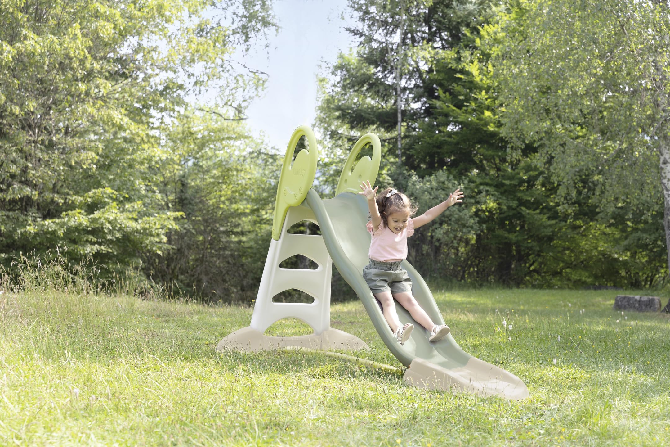 Smoby Life - Tobogán XL de Doble Onda – Tobogán Grande con Conexión de Agua, 2,30 Metros de Largo, con Caño Deslizante, Refuerzo, Material Reciclado y Proteccion UV,a Partir de 3 Años (7600820304)