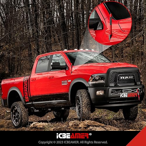 Miniatura 4 de ICBEAMER - Antena automotriz corta de aluminio rojo con acabado pulido de fibra de carbono de 5 pulgadas 127 mm con bobina de cobre interna de