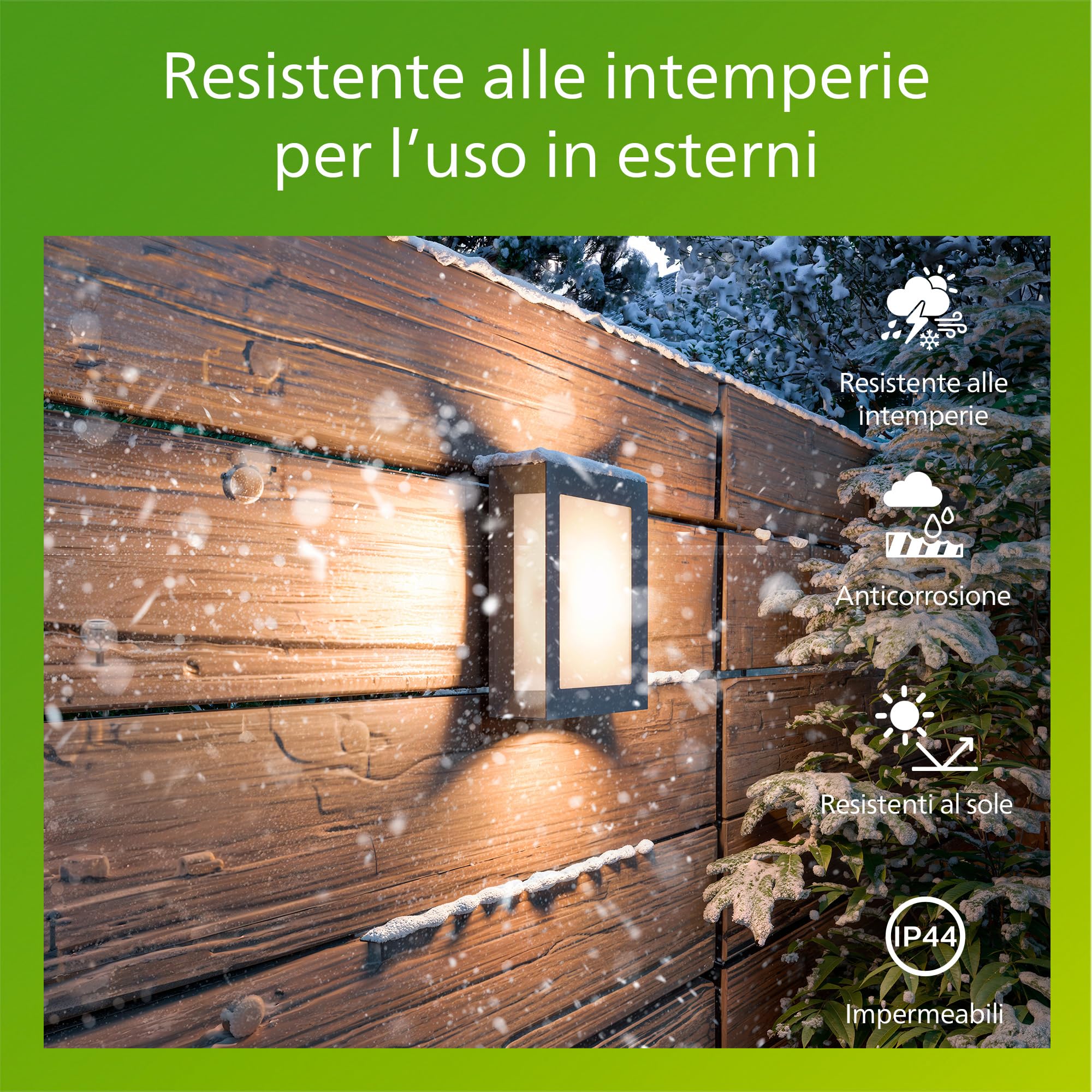 Philips Karp Applique LED da Esterno, 5,5 W, 700 lm, Luce Bianca Calda 2.700 K, Resistente a Intemperie IP44, LED Integrato, Durevole, Alluminio, Design Moderno, Grigio Antracite