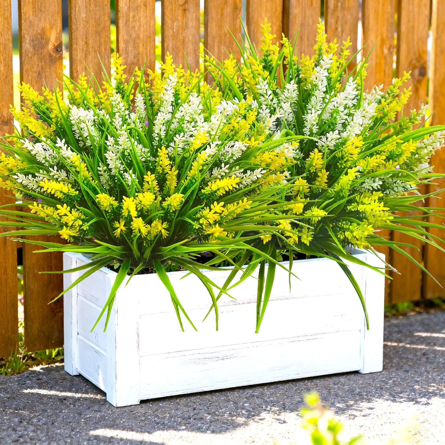 Artificial Plants Outdoor, 20 Pcs Artificial Flowers Outdoor Fake Plants UV Resistant Fake Flowers, Plastic Faux Flowers Shrubs Greenery Plants for Home Garden Patio Porch Window Box Decor