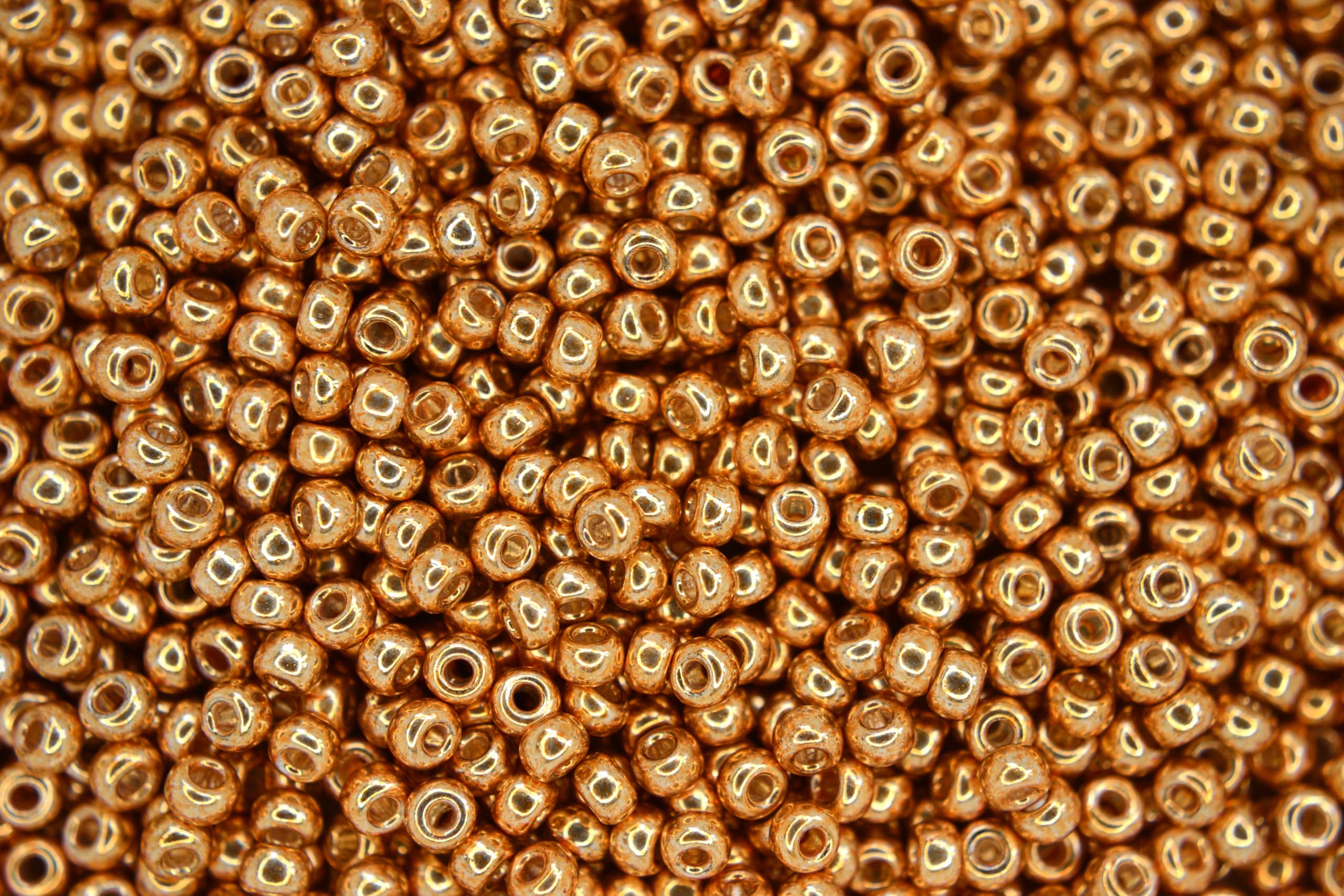 10g Miyuki 8/0 Round Japanese Seed Beads 3mm 91053 Galvanized Yellow Gold Rocailles Beading Supplies Jewellery Making Japanese Beads