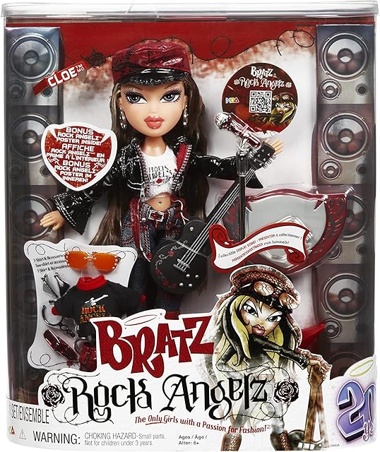 Bratz 577782EUC Rock Angelz 20 Yearz Special Edition Fashion Doll-CLOE-Includes Guitar, Outfits, Accessories, Poster, & More-Fan Favourite Rerelease-Collectable-for Collectors & Kids Ages 6+