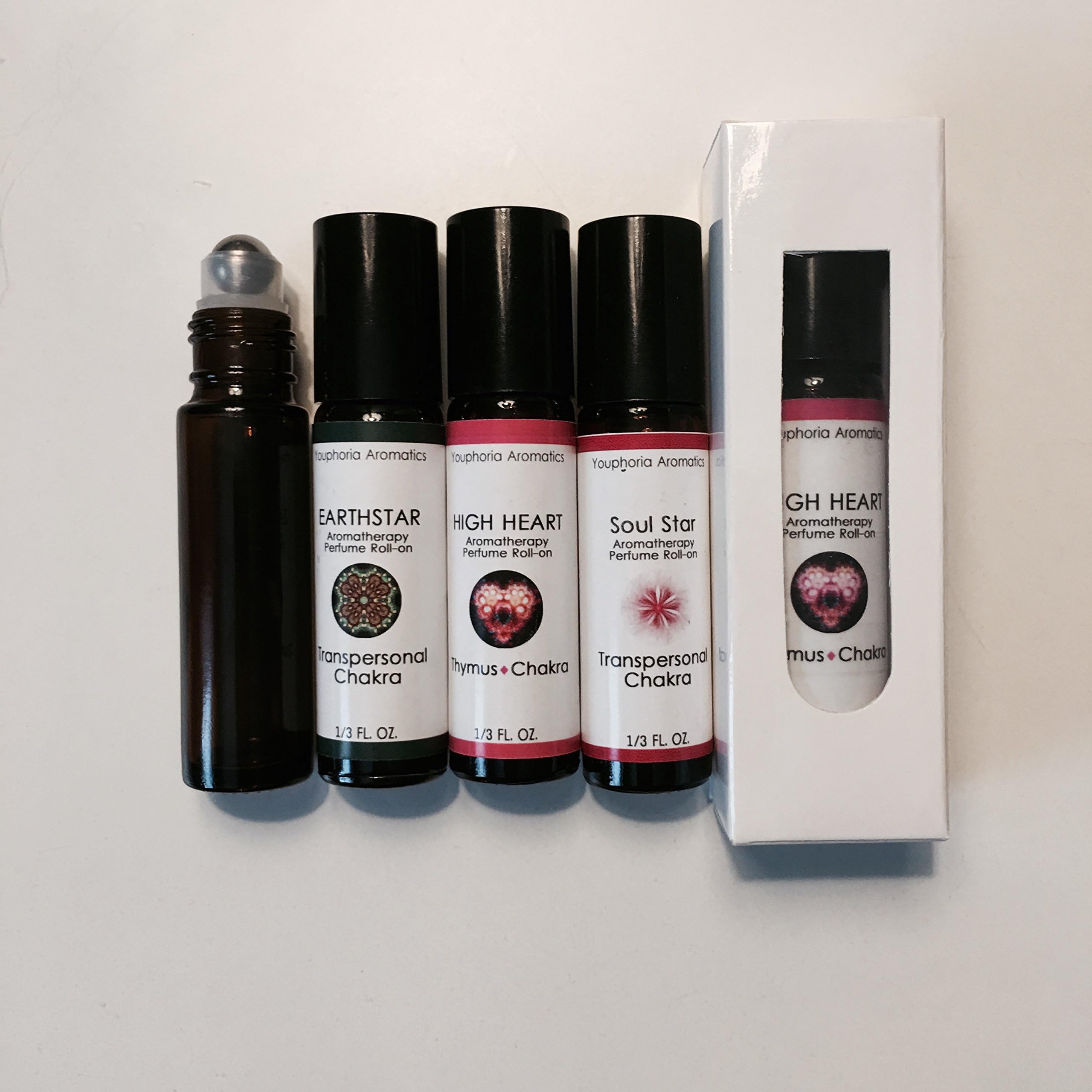 Higher Chakra Power Pack, includes EARTH STAR, HIGH HEART, & SOUL STAR Aromatherapy Perfume Roll-Ons by Youphoria Aromatics