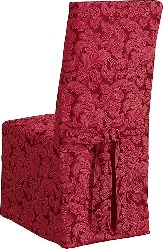 Miniatura 3 de SureFit SF35464 - Funda para silla de comedor ajuste relajado algodónpoliéster lavable a máquina una pieza color borgoña