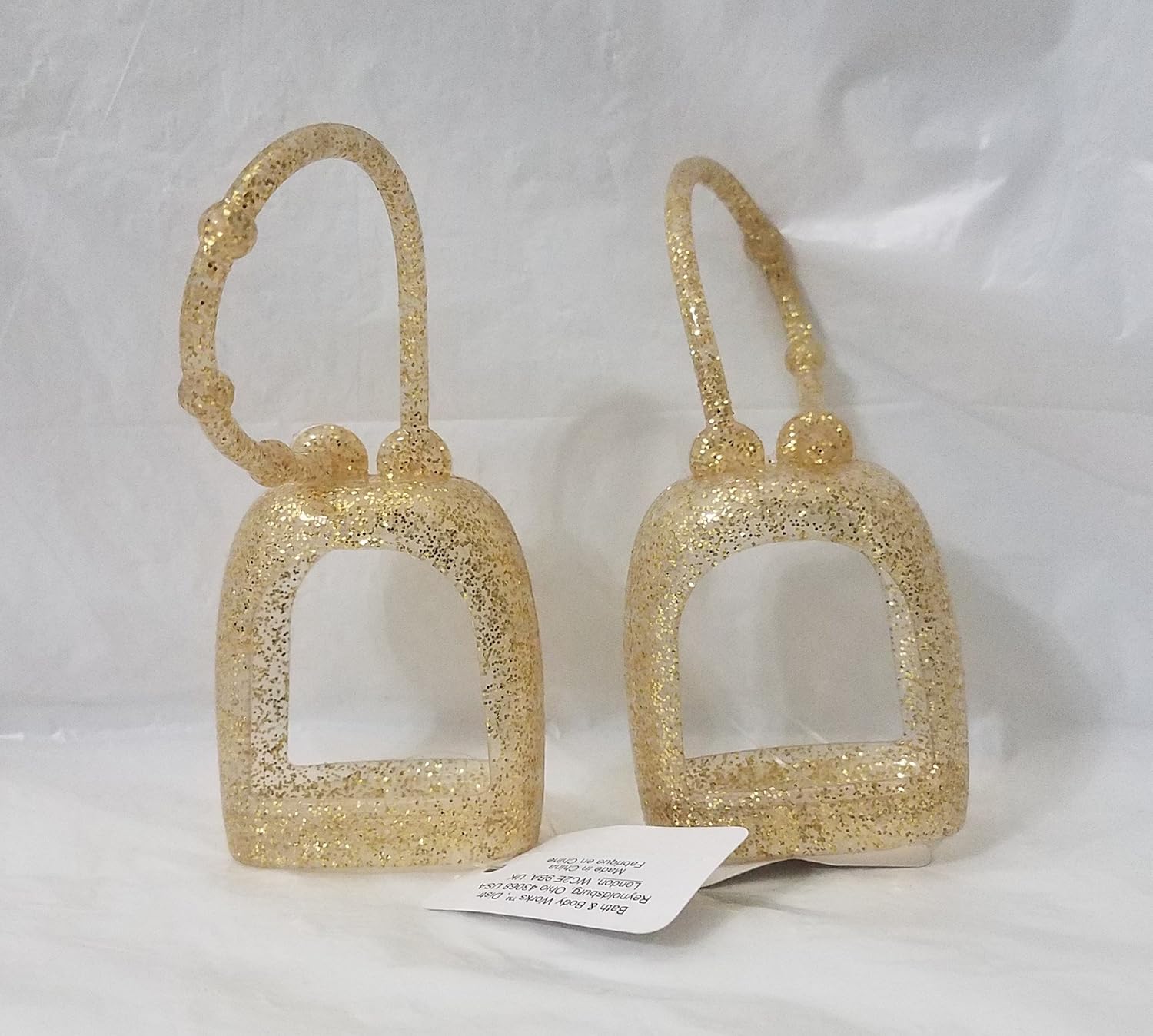 Bath and Body Works 2 Pack PocketBac Hand Sanitizer Holder”Sparkled Gold”