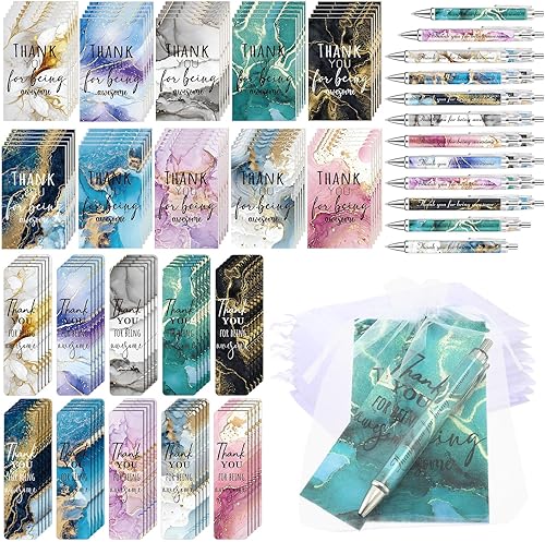 Yeaqee El juego de 240 piezas de regalos de agradecimiento incluye marcadores de versículos de agradecimiento, marcadores de libros, bolígrafos de