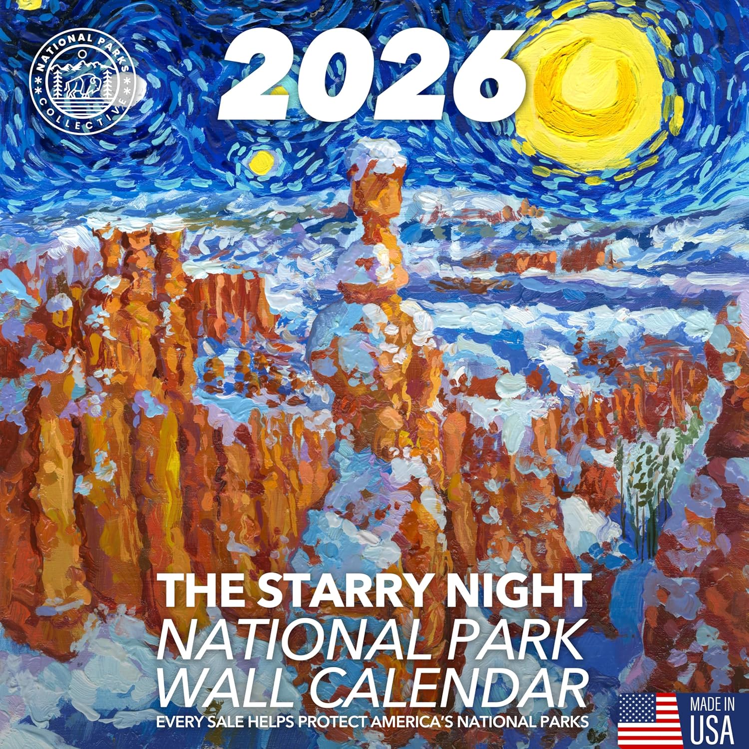 2026 Starry Night National Park Wall Calendar 12" x 24