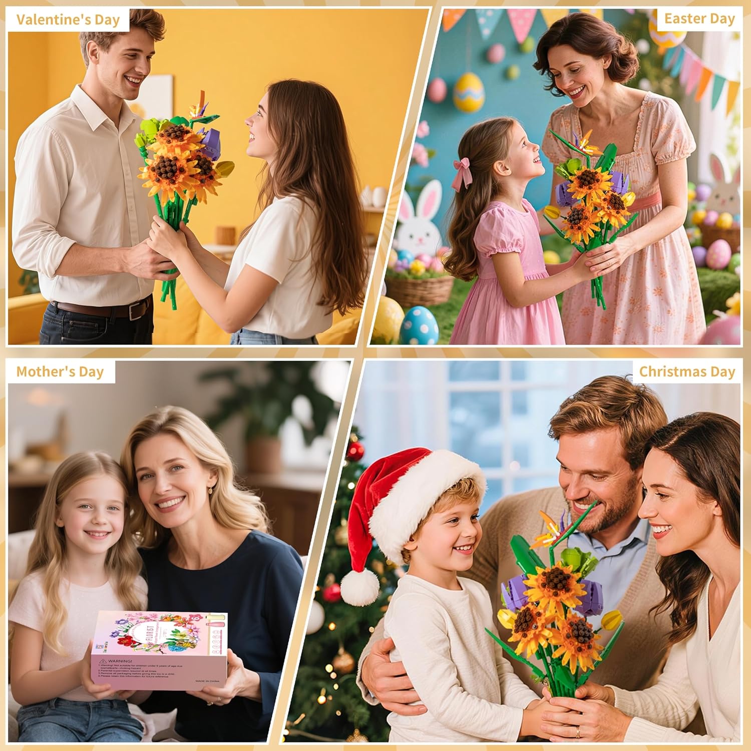 Sawaruita Flowers Sunflower Bouquet Building Set - Botanical Collection Artificial Plant Building Blocks Art Gifts for Adults Women Gilrs - Image 7