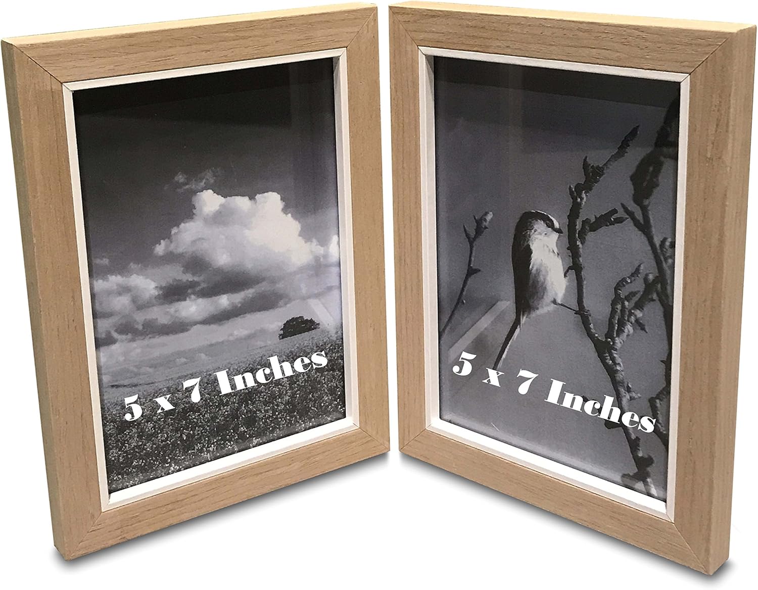 The Naturally Modern Hinged Photo Double Frame, for 2 5 X