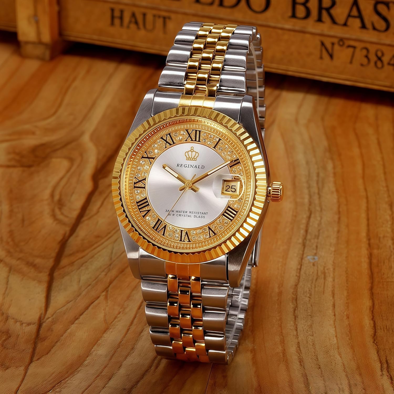 MASTOP Women's Watch Luminous Waterproof Quartz Silver Gold Two Tone Stainless Steel Dress Bracelet Watch - Image 2