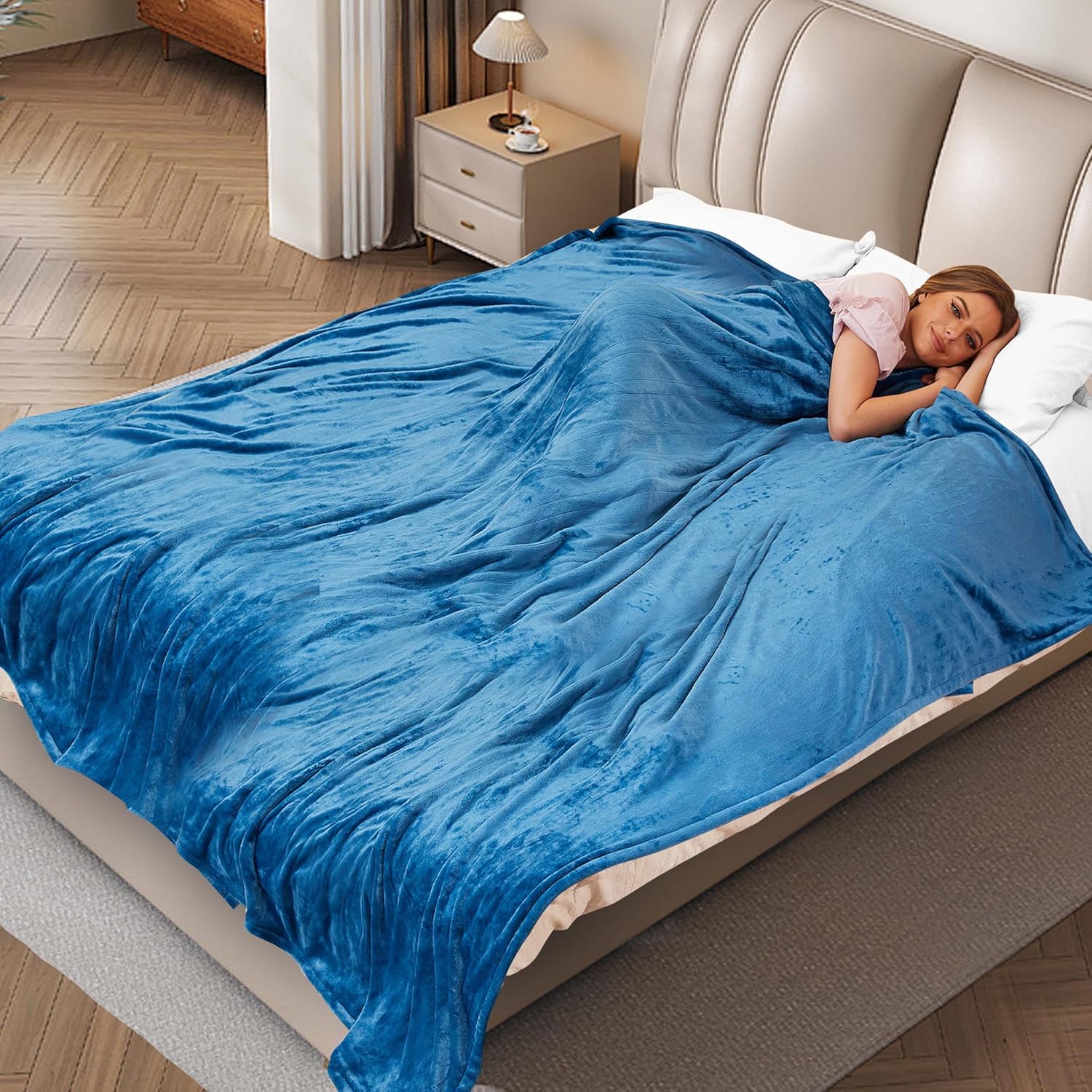 (Similar) Electric Heated Blanket Queen Size 84\"x90\", Soft Cozy Flannel Warming Blanket with Dual Control Controllers, 4 Heating Levels & 10 Hours Auto Off, Machine Washable and Home Use, Teal