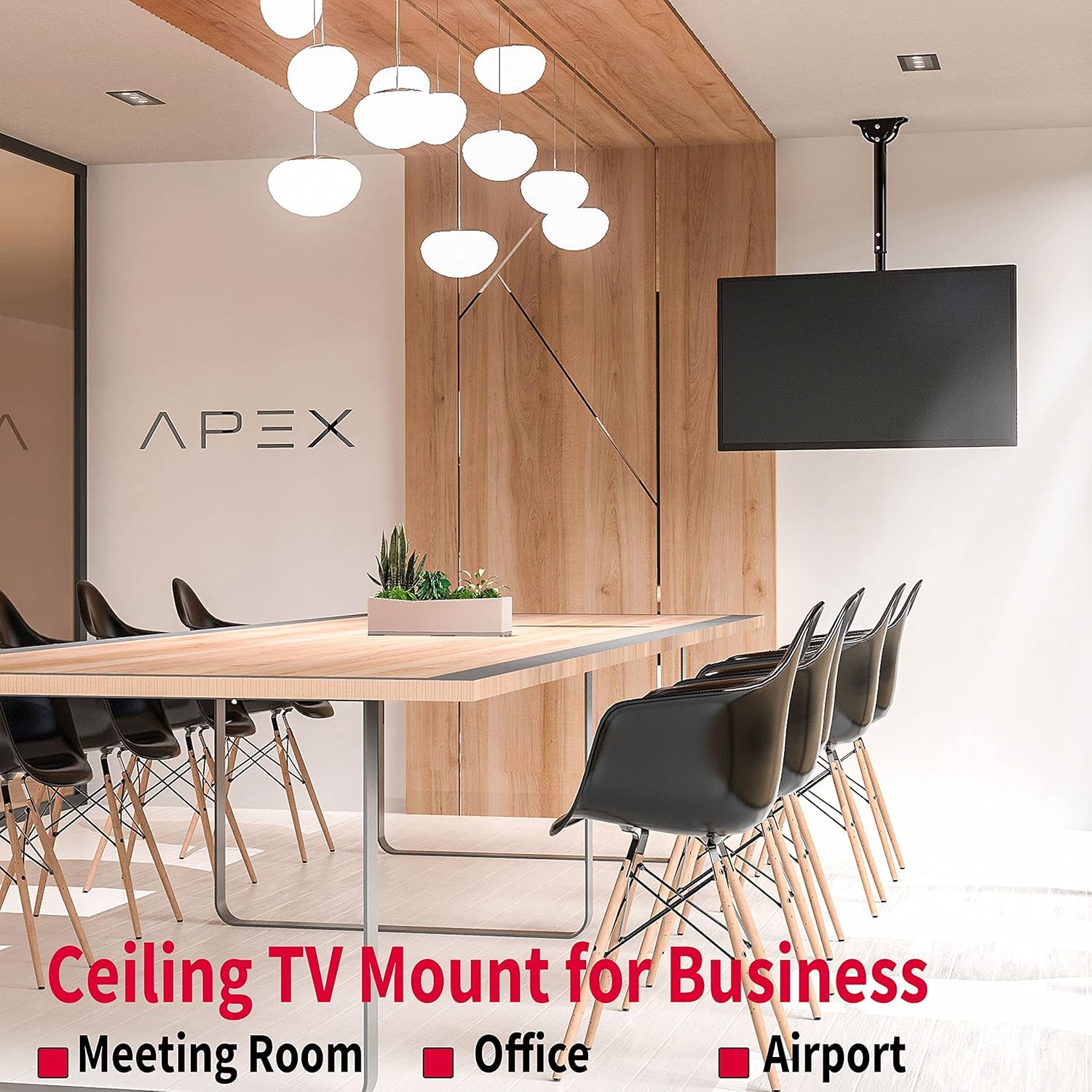 Cheap Promounts Ceiling TV Mount, 360° Swivel and Tilt Flat Sloped Hanging Full Motion TV Bracket for 37 55 60 65 75 70 80 Inch LCD LED OLED Plasma Curved Flat Screen 110lbs, Max VESA 600x400mm (UC-PRO310)