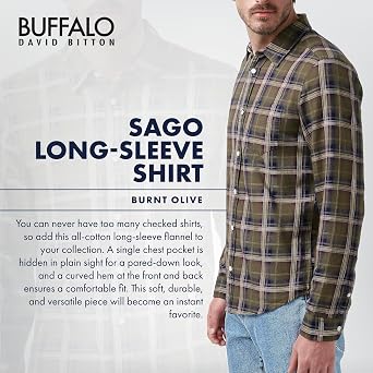 Buffalo David Bitton Men's Long Sleeve Plaid Button Down